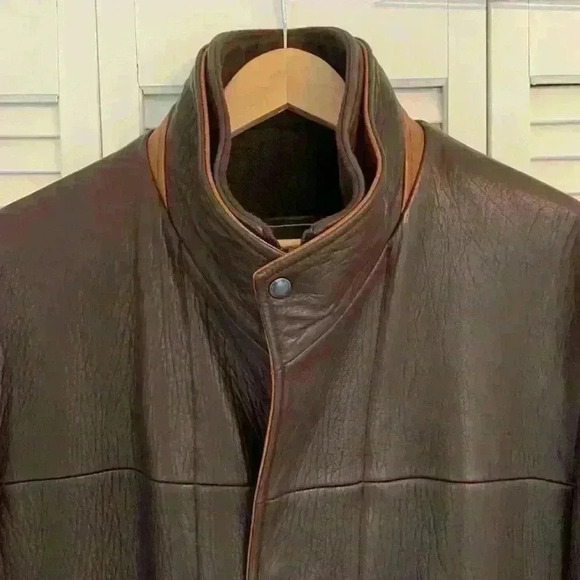 Castellon Men’s Leather Bomber Jacket 40 USA Made Wool Cashmere Flight Style - Picture 2 of 16